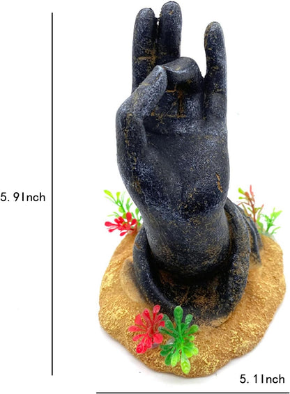 Fish Tank Decorations, Large Aquarium Decor Accessories with Heavy Concrete Rock Mountain, Bearded Dragon Hideout, Reptile & Amphibian Habitat Hideouts, Weighted Cave Stone (Brown Mountain)