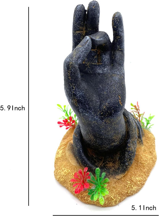 Fish Tank Decorations, Large Aquarium Decor Accessories with Heavy Concrete Rock Mountain, Bearded Dragon Hideout, Reptile & Amphibian Habitat Hideouts, Weighted Cave Stone (Brown Mountain)