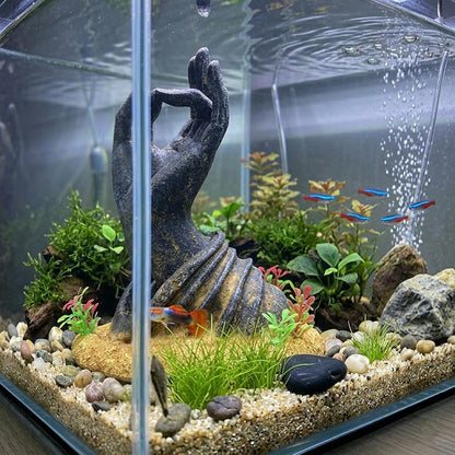 Fish Tank Decorations, Large Aquarium Decor Accessories with Heavy Concrete Rock Mountain, Bearded Dragon Hideout, Reptile & Amphibian Habitat Hideouts, Weighted Cave Stone (Brown Mountain)