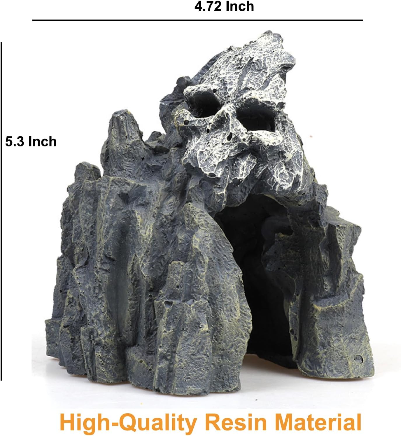 Fish Tank Decorations, Large Aquarium Decor Accessories with Heavy Concrete Rock Mountain, Bearded Dragon Hideout, Reptile & Amphibian Habitat Hideouts, Weighted Cave Stone (Brown Mountain)