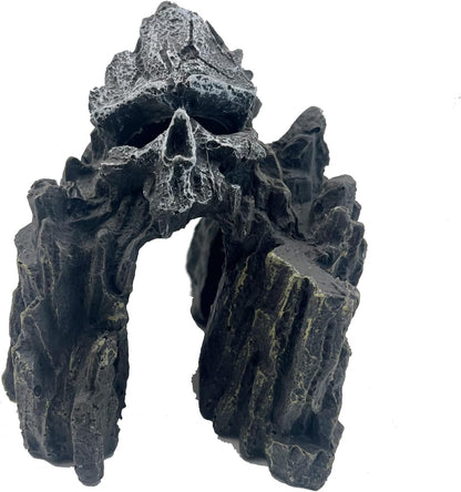 Fish Tank Decorations, Large Aquarium Decor Accessories with Heavy Concrete Rock Mountain, Bearded Dragon Hideout, Reptile & Amphibian Habitat Hideouts, Weighted Cave Stone (Brown Mountain)