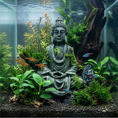 Fish Tank Decorations, Large Aquarium Decor Accessories with Heavy Concrete Rock Mountain, Bearded Dragon Hideout, Reptile & Amphibian Habitat Hideouts, Weighted Cave Stone (Brown Mountain)