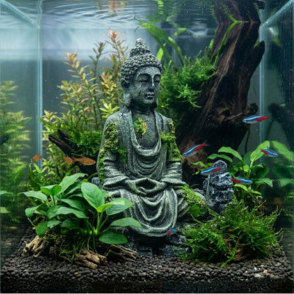 Fish Tank Decorations, Large Aquarium Decor Accessories with Heavy Concrete Rock Mountain, Bearded Dragon Hideout, Reptile & Amphibian Habitat Hideouts, Weighted Cave Stone (Brown Mountain)
