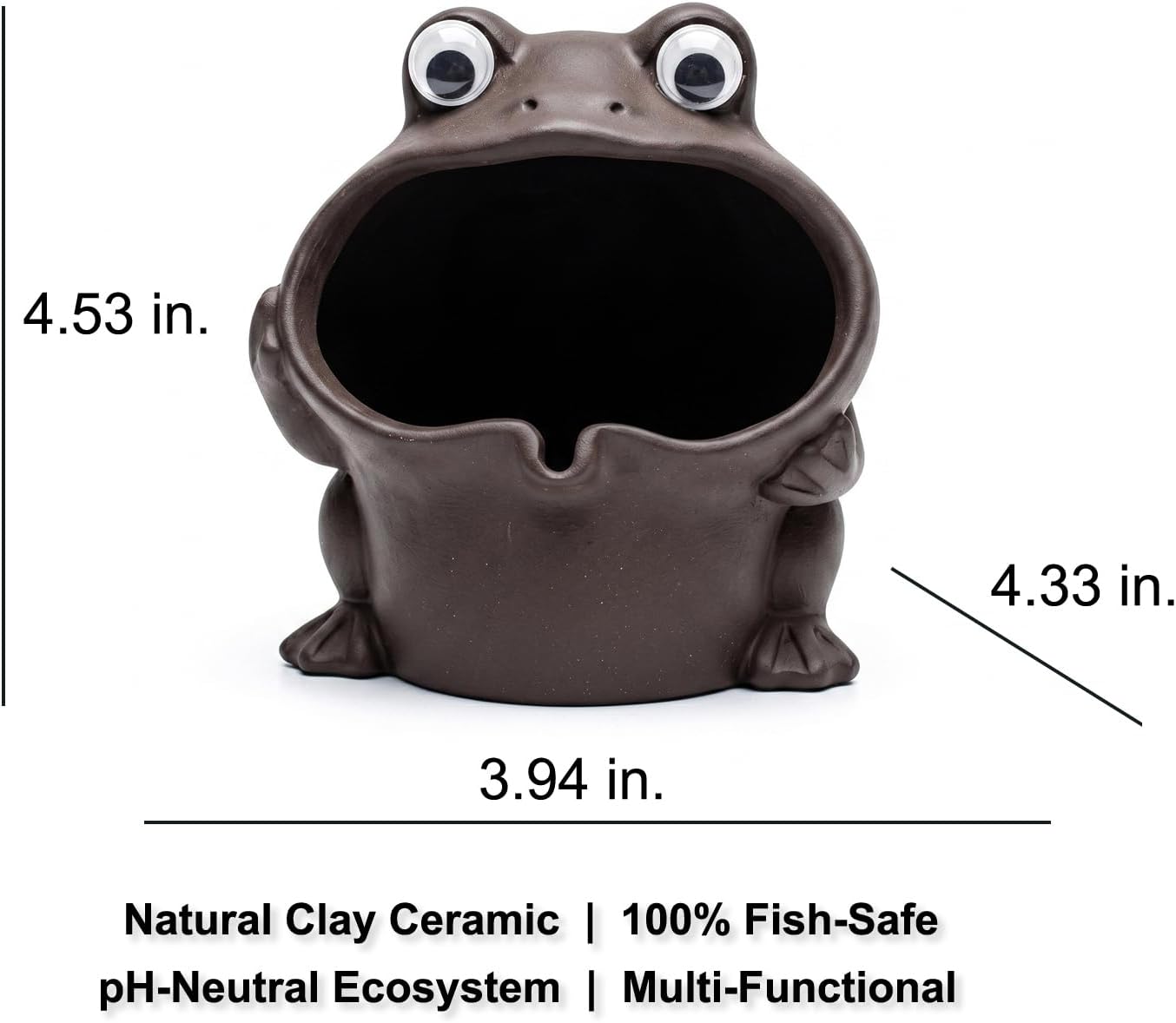Fish Tank Decorations, Large Aquarium Decor Accessories with Heavy Concrete Rock Mountain, Bearded Dragon Hideout, Reptile & Amphibian Habitat Hideouts, Weighted Cave Stone (Brown Mountain)