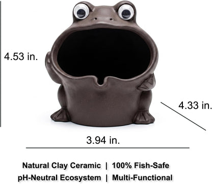 Fish Tank Decorations, Large Aquarium Decor Accessories with Heavy Concrete Rock Mountain, Bearded Dragon Hideout, Reptile & Amphibian Habitat Hideouts, Weighted Cave Stone (Brown Mountain)