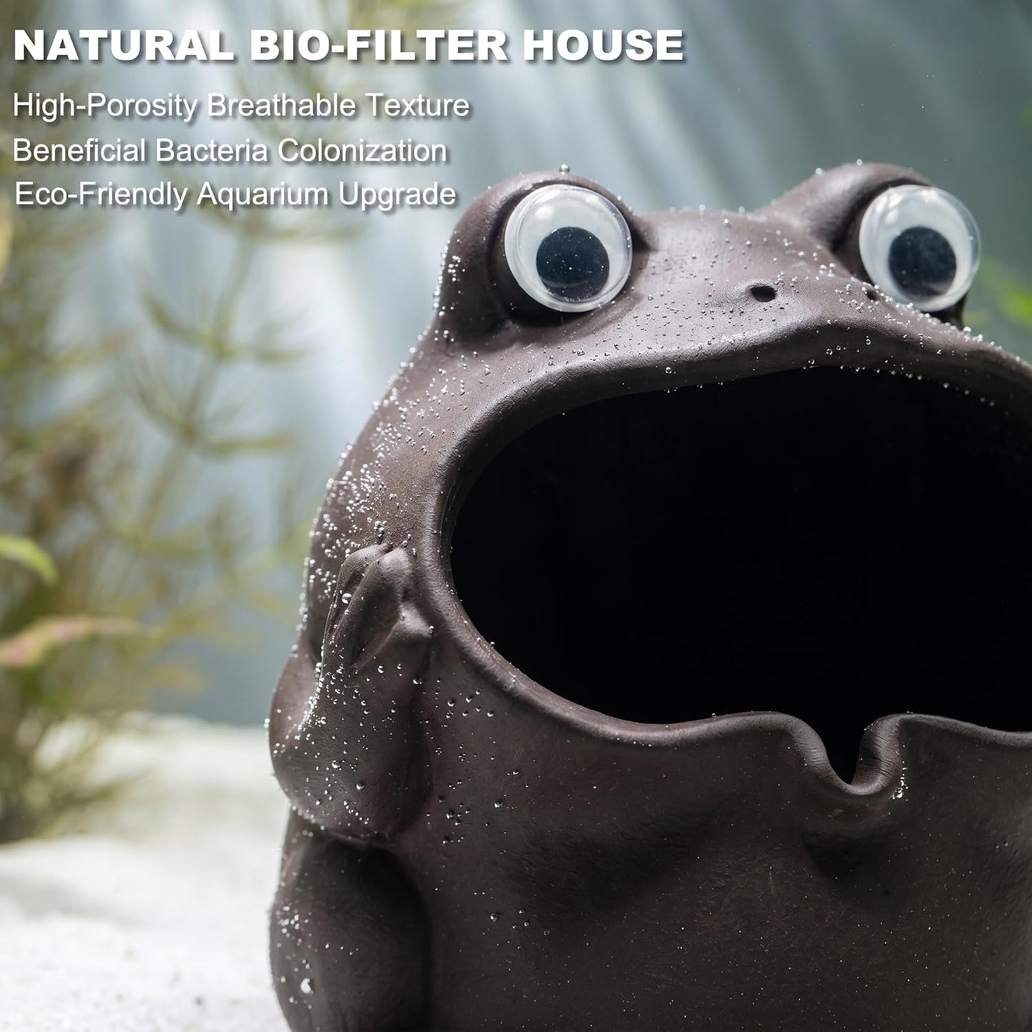 Fish Tank Decorations, Large Aquarium Decor Accessories with Heavy Concrete Rock Mountain, Bearded Dragon Hideout, Reptile & Amphibian Habitat Hideouts, Weighted Cave Stone (Brown Mountain)