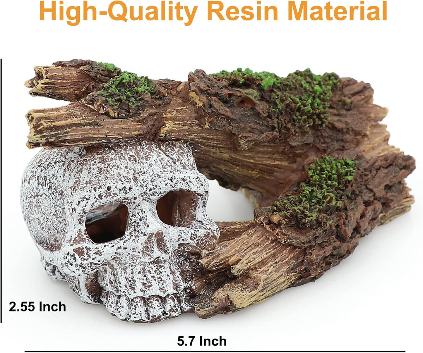 Fish Tank Decorations, Large Aquarium Decor Accessories with Heavy Concrete Rock Mountain, Bearded Dragon Hideout, Reptile & Amphibian Habitat Hideouts, Weighted Cave Stone (Brown Mountain)