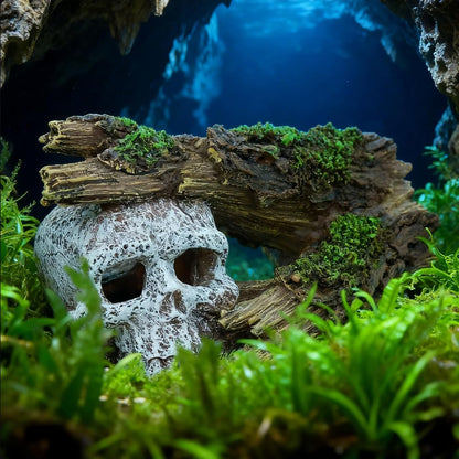 Fish Tank Decorations, Large Aquarium Decor Accessories with Heavy Concrete Rock Mountain, Bearded Dragon Hideout, Reptile & Amphibian Habitat Hideouts, Weighted Cave Stone (Brown Mountain)