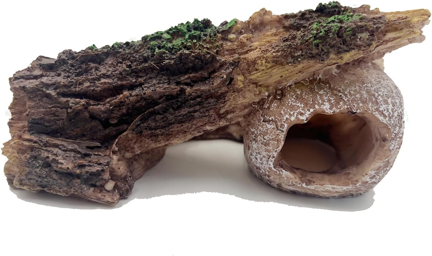 Fish Tank Decorations, Large Aquarium Decor Accessories with Heavy Concrete Rock Mountain, Bearded Dragon Hideout, Reptile & Amphibian Habitat Hideouts, Weighted Cave Stone (Brown Mountain)