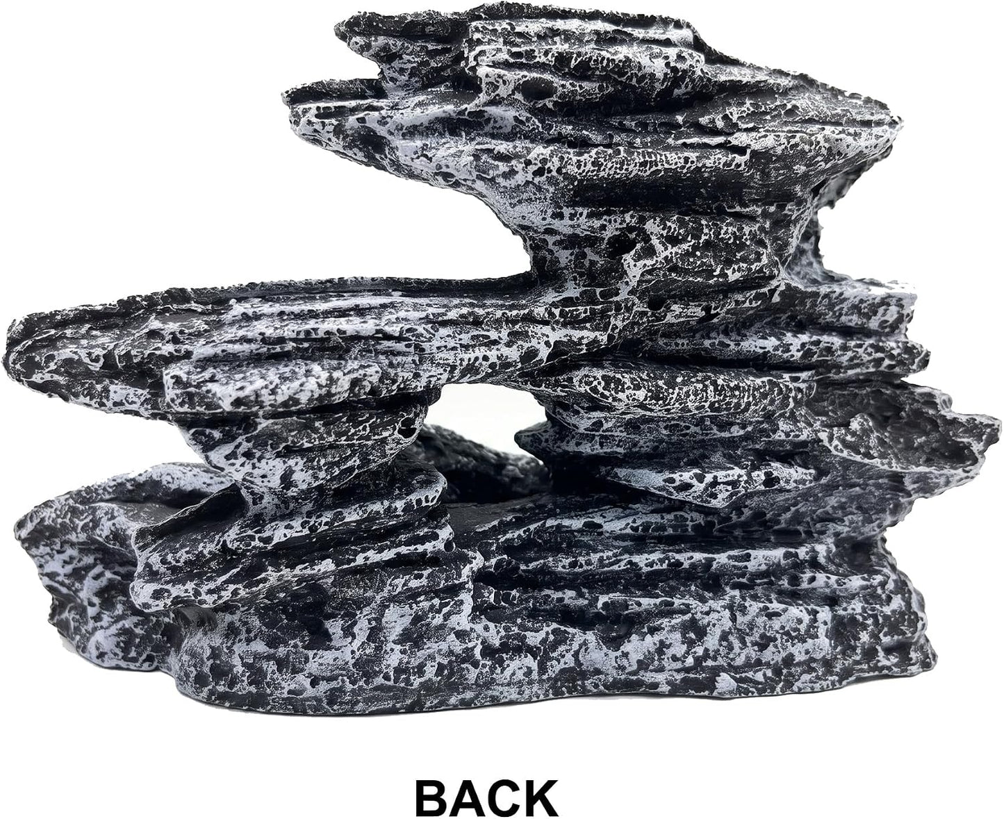 Fish Tank Decorations, Large Aquarium Decor Accessories with Heavy Concrete Rock Mountain, Bearded Dragon Hideout, Reptile & Amphibian Habitat Hideouts, Weighted Cave Stone (Brown Mountain)