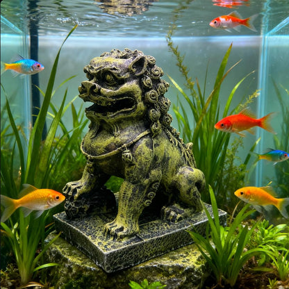 Fish Tank Decorations, Large Aquarium Decor Accessories with Heavy Concrete Rock Mountain, Bearded Dragon Hideout, Reptile & Amphibian Habitat Hideouts, Weighted Cave Stone (Brown Mountain)