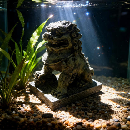 Fish Tank Decorations, Large Aquarium Decor Accessories with Heavy Concrete Rock Mountain, Bearded Dragon Hideout, Reptile & Amphibian Habitat Hideouts, Weighted Cave Stone (Brown Mountain)