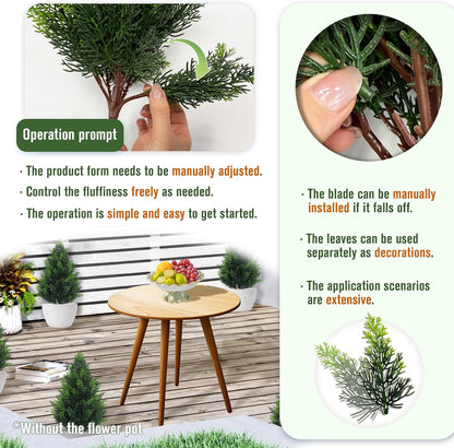 20 Inch (2 Pack), Artificial Cedar Topiary Plants, UV Resistant