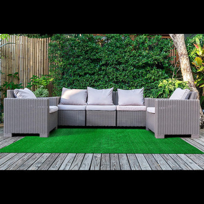 Artificial Grass 7 Ft. X 10 Ft. Large Indoor/Outdoor Area Rug Green -Lush Green, Durable, and Low-Maintenance for Patios, Lawns, and More
