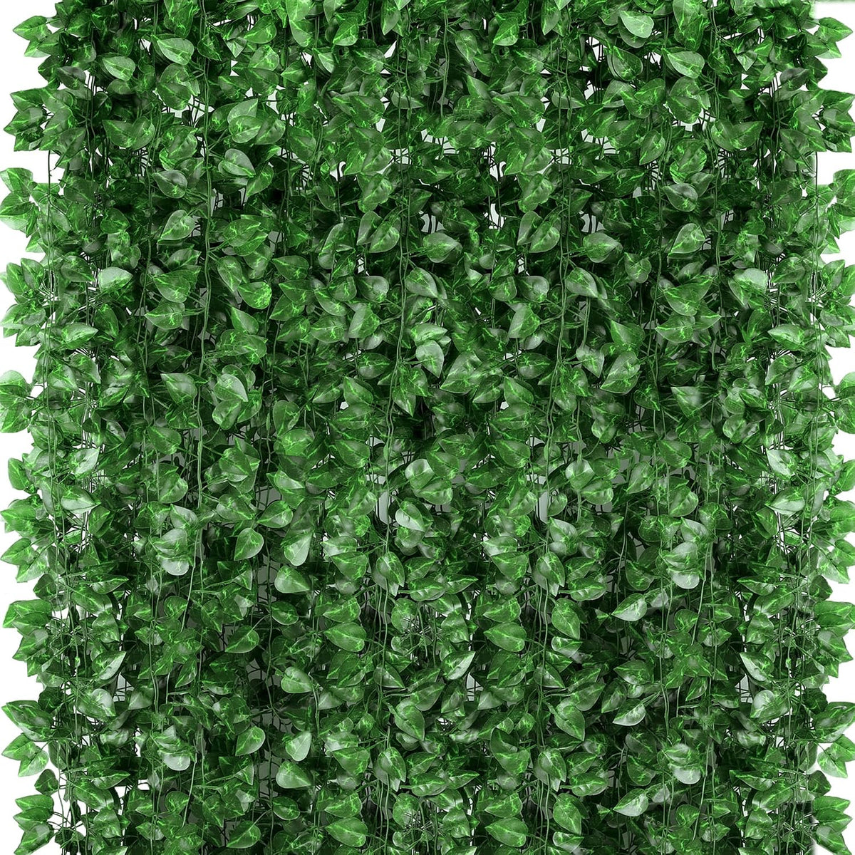 360 Feet 48 Pack Fake Greenery Hanging Garland, Ivy Leaf Plants, Vine Leaves, Fake Flowers Foliage for Bedroom Garden Wall Decor