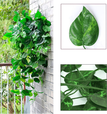 360 Feet 48 Pack Fake Greenery Hanging Garland, Ivy Leaf Plants, Vine Leaves, Fake Flowers Foliage for Bedroom Garden Wall Decor