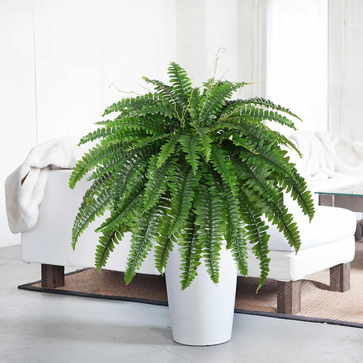 45" Artificial Boston Fern (Set of 2), Outdoor Plants