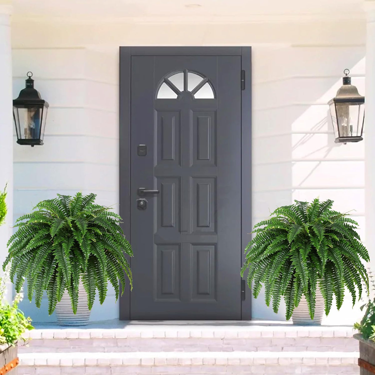 45" Artificial Boston Fern (Set of 2), Outdoor Plants