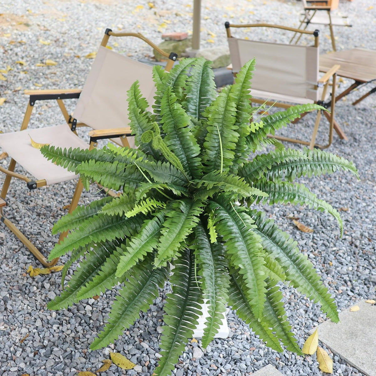 Artificial Ferns for Outdoors & Indoors, 45in Large Fake Ferns w/55 Fronds