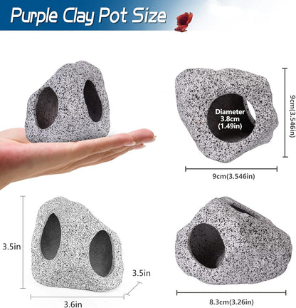 Aquarium Decorations Cave Fish Tank Accessories Rock Decor for Shrimp Cichlid Hiding Breeding Small Fish Bowl Hide Decoration Betta Hideout Stones House（Medium）