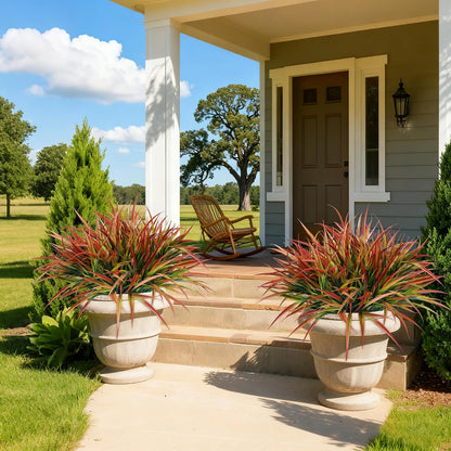 12Pcs Artificial Plants Outdoor Fake Plastic Grass Fall Decoration UV Resistant Faux Greenery Stems Bushes Outside Fake Plants for Planters Patio Porch Window Box Pathway Garden Home Decor, Green