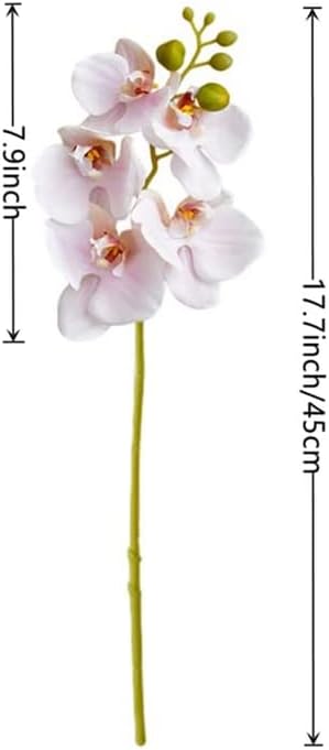 4-Pcs Artificial Flowers Real Touch Latex Phalaenopsis 17.7inch Artificial Orchid Stem Bouquets for Wedding Party Home Garden Decor,Light Pink