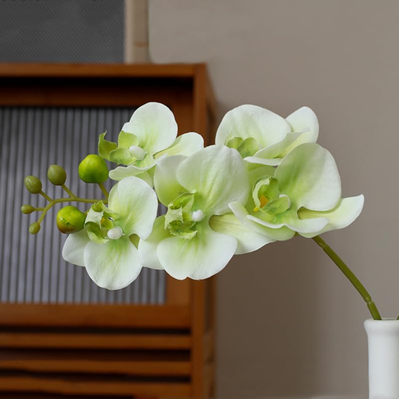 4-Pcs Artificial Flowers Real Touch Latex Phalaenopsis 17.7inch Artificial Orchid Stem Bouquets for Wedding Party Home Garden Decor,Light Pink
