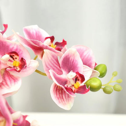 4-Pcs Artificial Flowers Real Touch Latex Phalaenopsis 17.7inch Artificial Orchid Stem Bouquets for Wedding Party Home Garden Decor,Light Pink