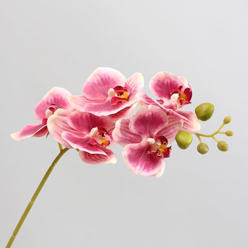 4-Pcs Artificial Flowers Real Touch Latex Phalaenopsis 17.7inch Artificial Orchid Stem Bouquets for Wedding Party Home Garden Decor,Light Pink