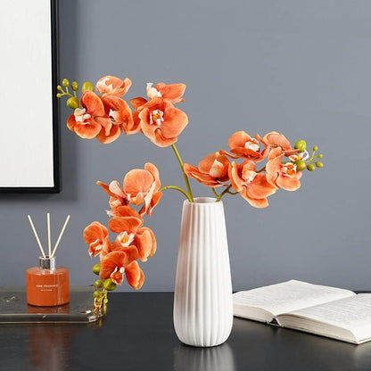 4-Pcs Artificial Flowers Real Touch Latex Phalaenopsis 17.7inch Artificial Orchid Stem Bouquets for Wedding Party Home Garden Decor,Light Pink
