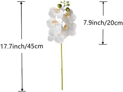 4-Pcs Artificial Flowers Real Touch Latex Phalaenopsis 17.7inch Artificial Orchid Stem Bouquets for Wedding Party Home Garden Decor,Light Pink