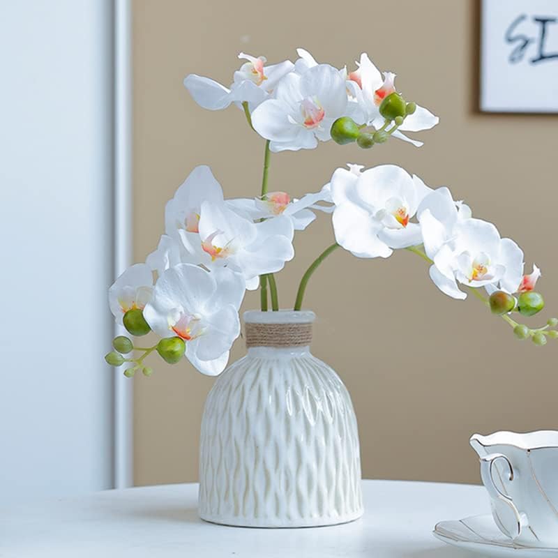 4-Pcs Artificial Flowers Real Touch Latex Phalaenopsis 17.7inch Artificial Orchid Stem Bouquets for Wedding Party Home Garden Decor,Light Pink