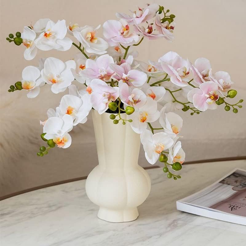 4-Pcs Artificial Flowers Real Touch Latex Phalaenopsis 17.7inch Artificial Orchid Stem Bouquets for Wedding Party Home Garden Decor,Light Pink