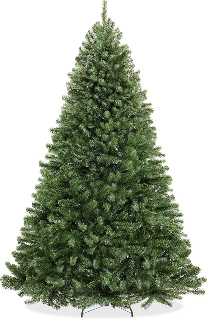 7.5FT Realistic Green Spruce Unlit Artificial Holiday Christmas Tree with Sturdy Metal Stand