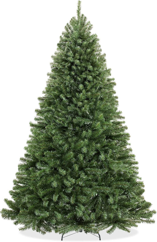 7.5FT Realistic Green Spruce Unlit Artificial Holiday Christmas Tree with Sturdy Metal Stand