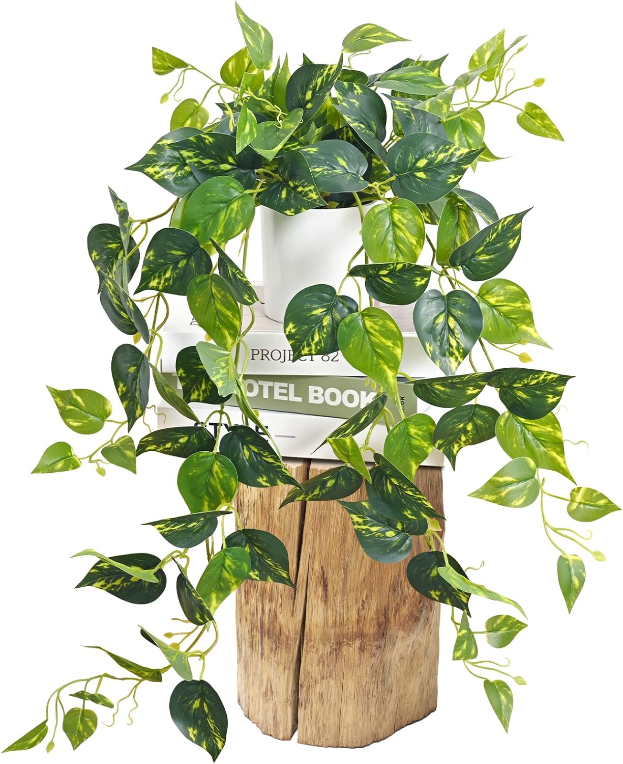 Artificial Boston Fern | Maintenance-free, Realistic Durable, Fake Pothos for Living Room Office Bedroom Bathroom Kitchen Shelves Indoor Home Decor