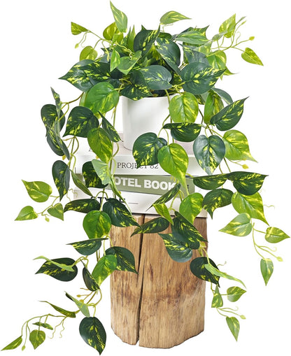 Artificial Boston Fern | Maintenance-free, Realistic Durable, Fake Pothos for Living Room Office Bedroom Bathroom Kitchen Shelves Indoor Home Decor