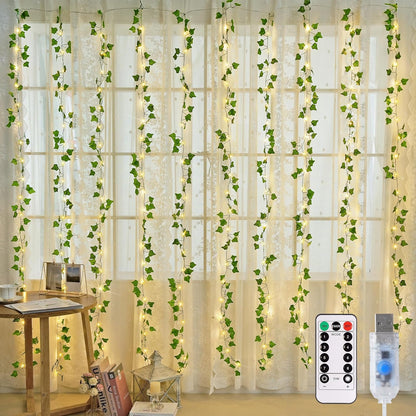 Vine Curtain Lights, 200 LED Vines with Fairy Lights for Bedroom