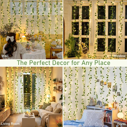 Vine Curtain Lights, 200 LED Vines with Fairy Lights for Bedroom