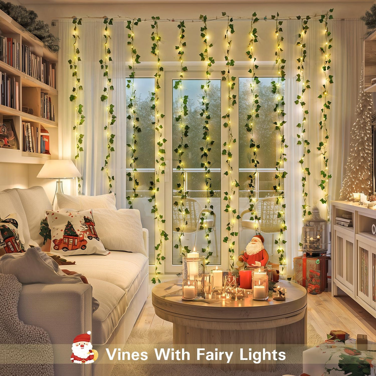 Vine Curtain Lights, 200 LED Vines with Fairy Lights for Bedroom