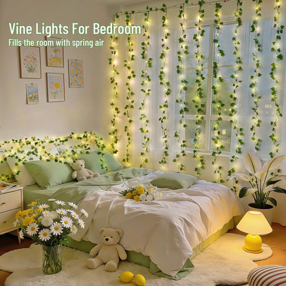 Vine Curtain Lights, 200 LED Vines with Fairy Lights for Bedroom