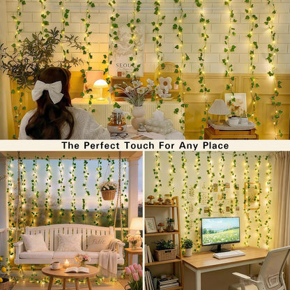 Vine Curtain Lights, 200 LED Vines with Fairy Lights for Bedroom