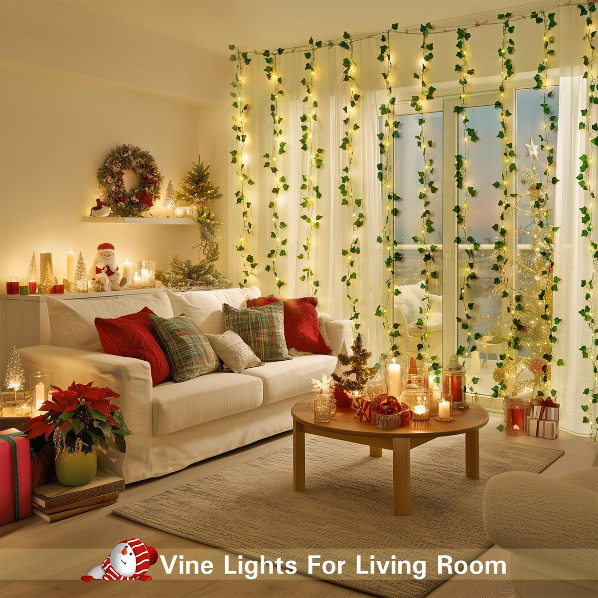 Vine Curtain Lights, 200 LED Vines with Fairy Lights for Bedroom