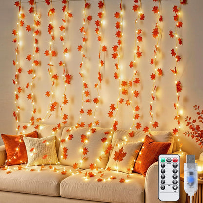 Vine Curtain Lights, 200 LED Vines with Fairy Lights for Bedroom
