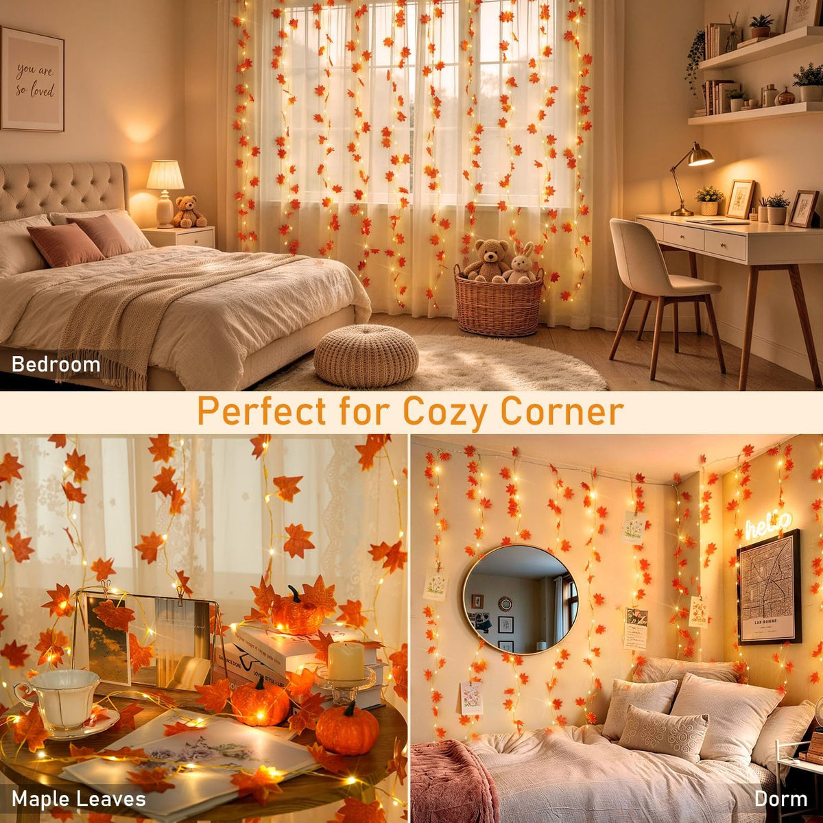 Vine Curtain Lights, 200 LED Vines with Fairy Lights for Bedroom