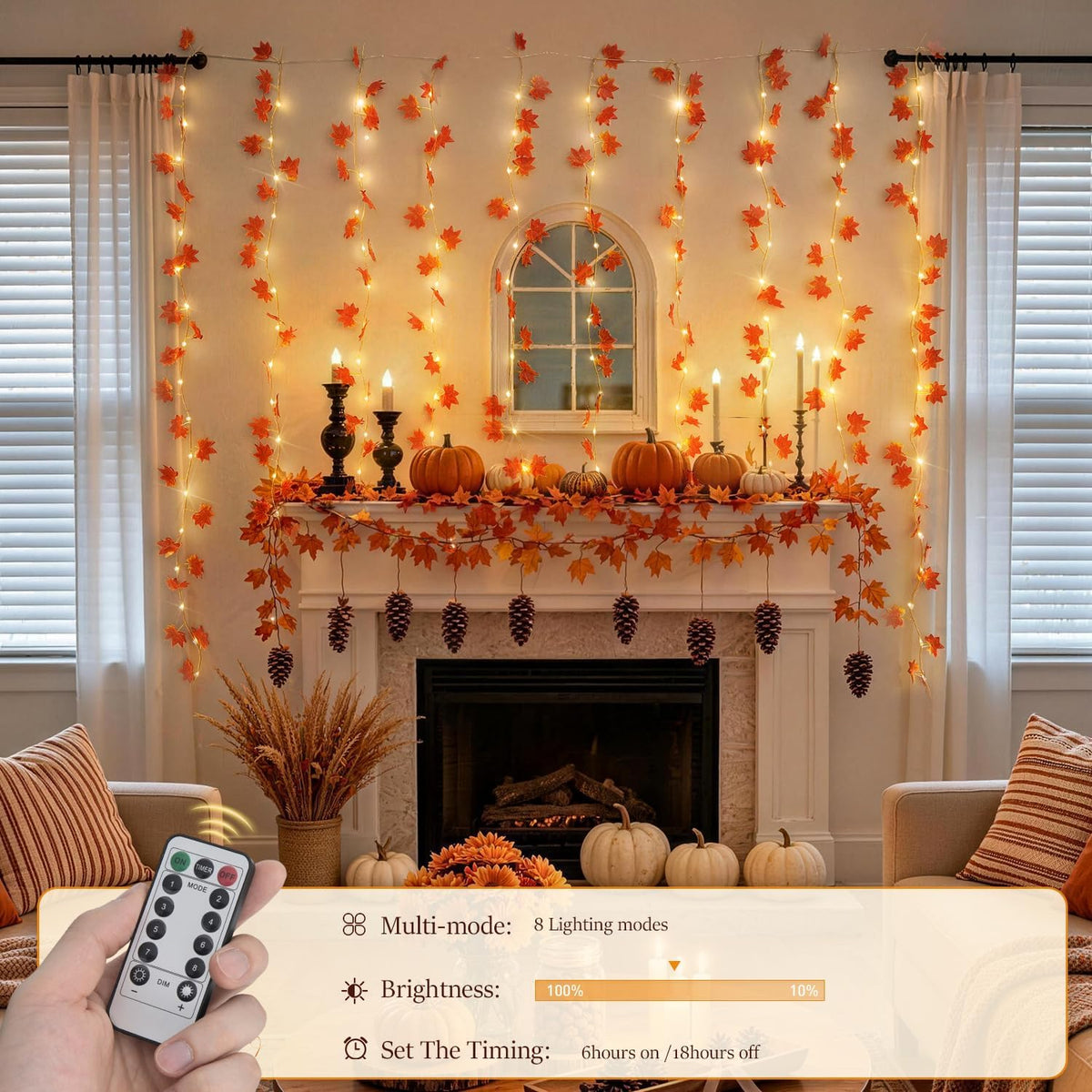 Vine Curtain Lights, 200 LED Vines with Fairy Lights for Bedroom