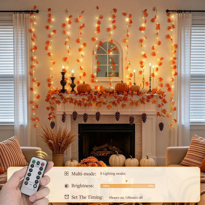 Vine Curtain Lights, 200 LED Vines with Fairy Lights for Bedroom