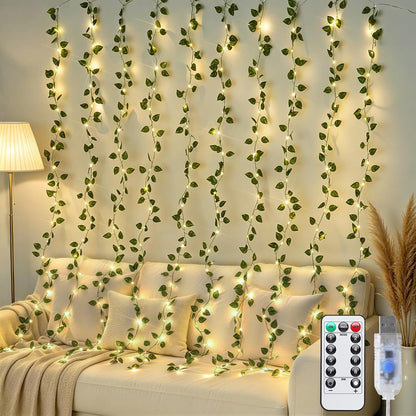 Vine Curtain Lights, 200 LED Vines with Fairy Lights for Bedroom