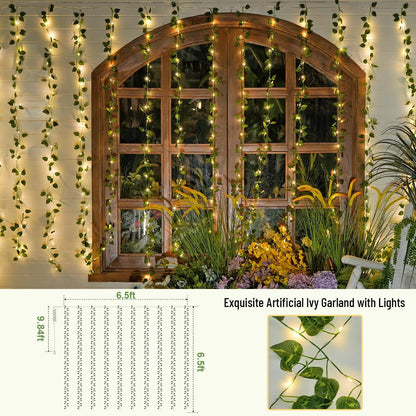 Vine Curtain Lights, 200 LED Vines with Fairy Lights for Bedroom