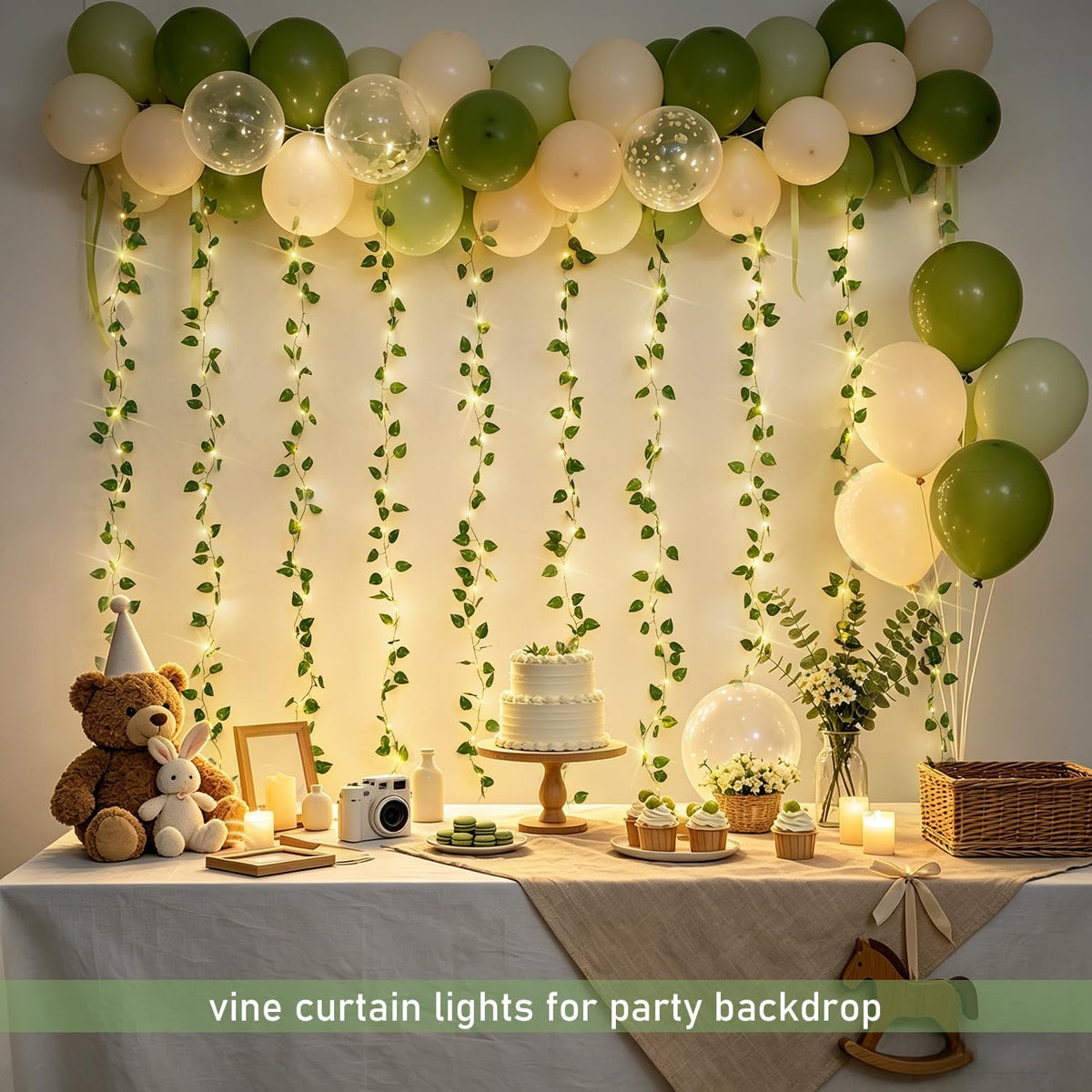Vine Curtain Lights, 200 LED Vines with Fairy Lights for Bedroom